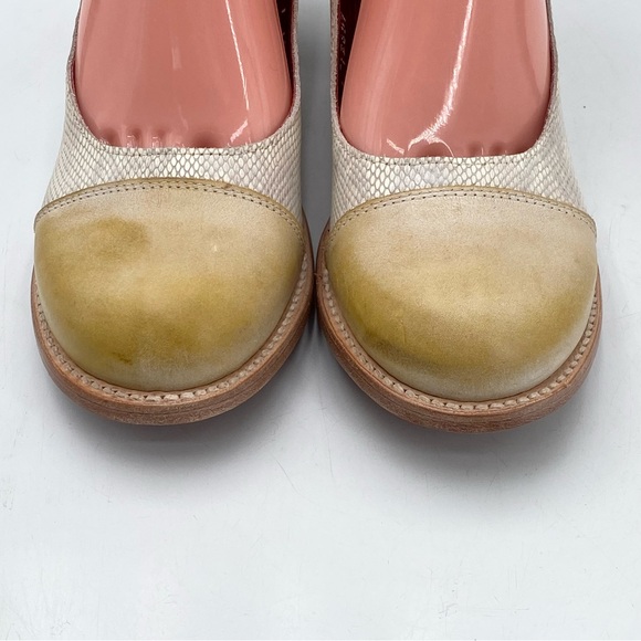 FREEBIRD Bonnie Shoes Size 10 Distressed Yellow Snake Print Leather (F14) - Picture 4 of 15